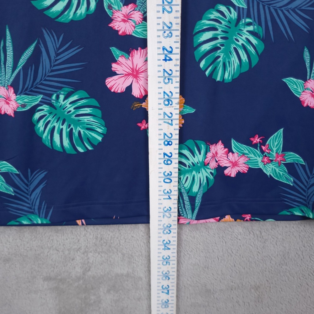 Birdie Bound Polo Shirt Mens 3XL Blue Tropical Floral Golf Performance - Picture 6 of 11